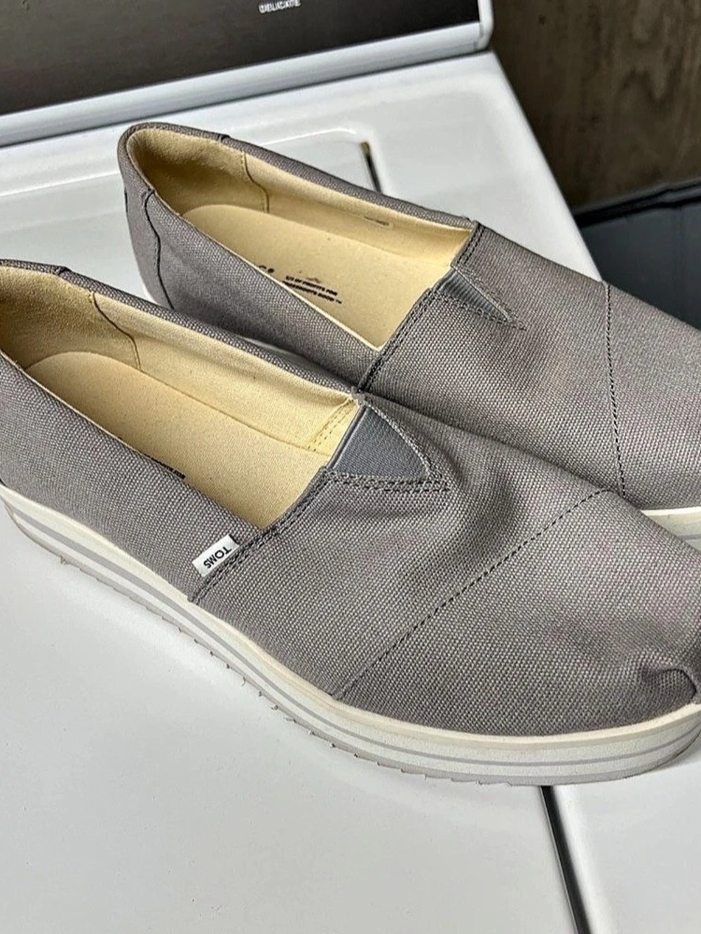 TOMS Asher Platform Slip-On Sneaker Gray